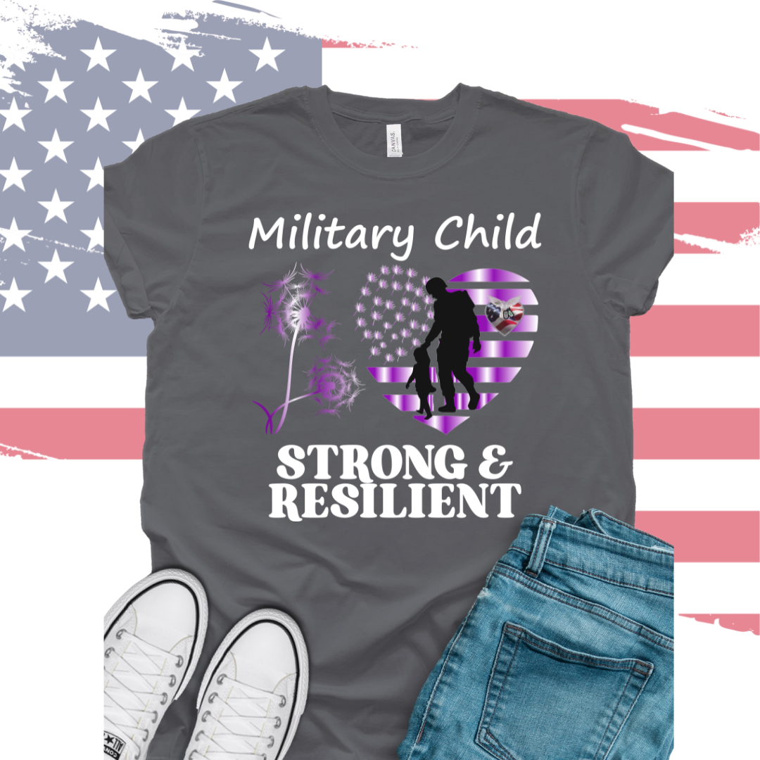 Purple Up Heart Flag Military Child Hope For 22 A Day Youth & Adult Tee