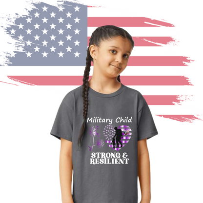 Purple Up Heart Flag Military Child Hope For 22 A Day Youth & Adult Tee