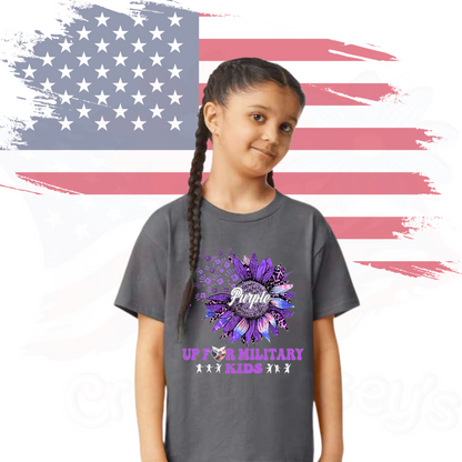 Purple Up Sunflower Military Child Hope For 22 A Day Youth & Adult Tee