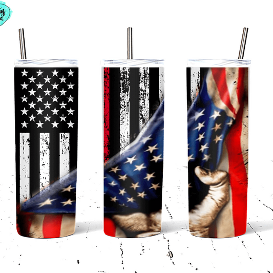 Red Line Firefighter U.S. Flag Tumbler Crafty Casey's