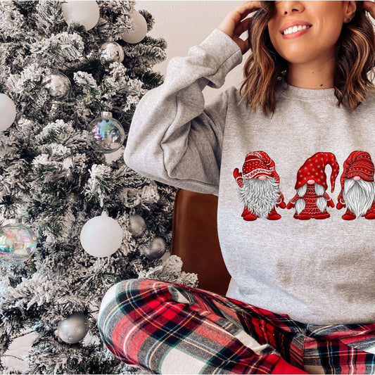 Red Santa Christmas Gnomes Sweatshirt
