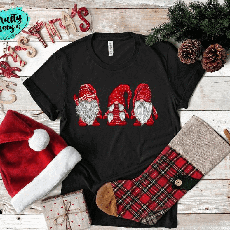 Red Santa Christmas Gnomes-T-shirt