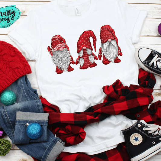Red Santa Christmas Gnomes-T-shirt