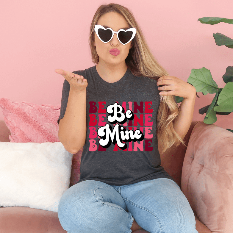 Retro Be Mine- Valentines Day - Women's Unisex- t-shirt