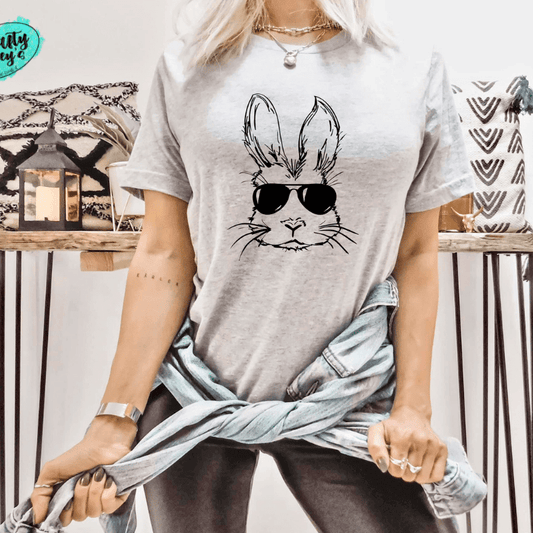 Retro Cool Bunny Sunglasses - Easter - Unisex T-shirt.