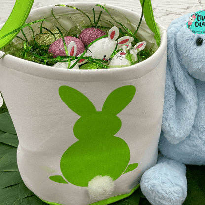 Solid Green Easter Bunny-Easter Basket-Embroidered Wholesale Crafty Casey's