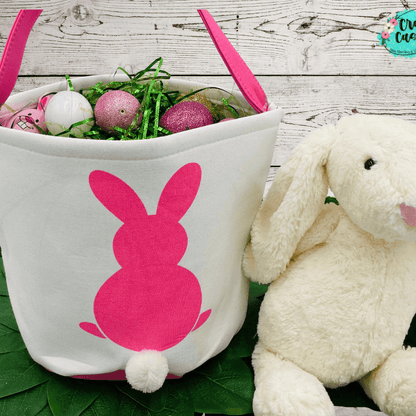 Solid Pink Easter Bunny Baskets-Embroidered Wholesale Crafty Casey's
