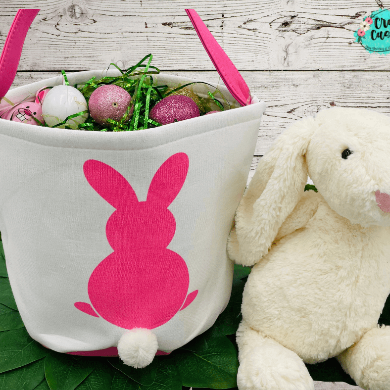 Solid Pink Easter Bunny Baskets-Embroidered Wholesale