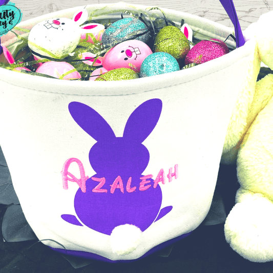 Solid Purple  Easter Bunny Baskets-Embroidered Wholesale Crafty Casey's