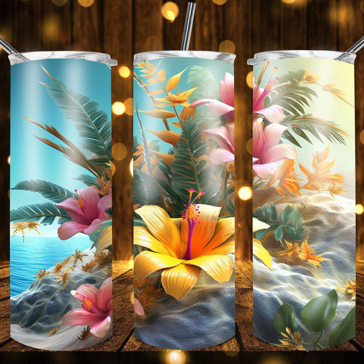 Sunshine Lilley's By The Beach Drink Tumbler