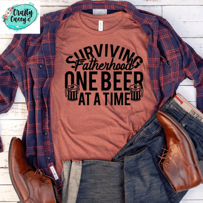 Surviving Fatherhood One Beer At A Time-Father's Day-Unisex T-shirts