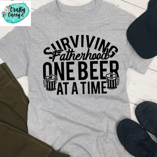 Surviving Fatherhood One Beer At A Time-Father's Day-Unisex T-shirts