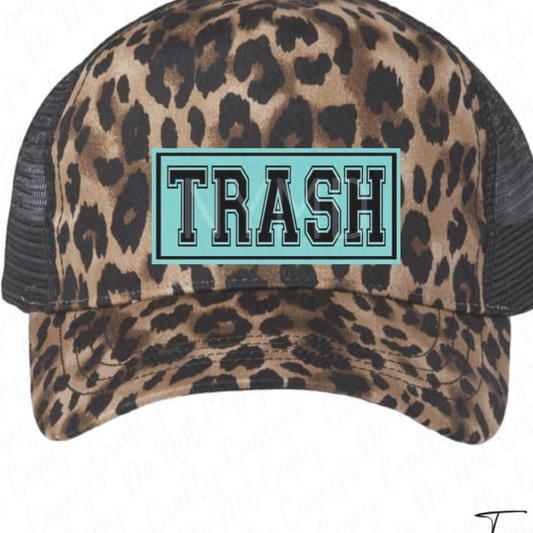 TRASH Leopard Fashion Trucker Cap