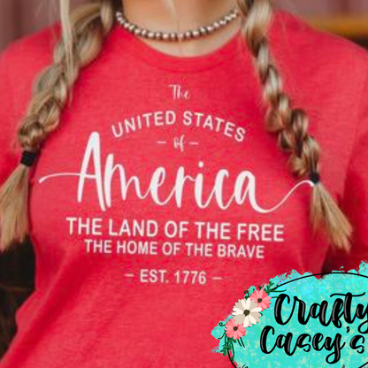 The U.S. America The Land Of The Free 1776 Tee