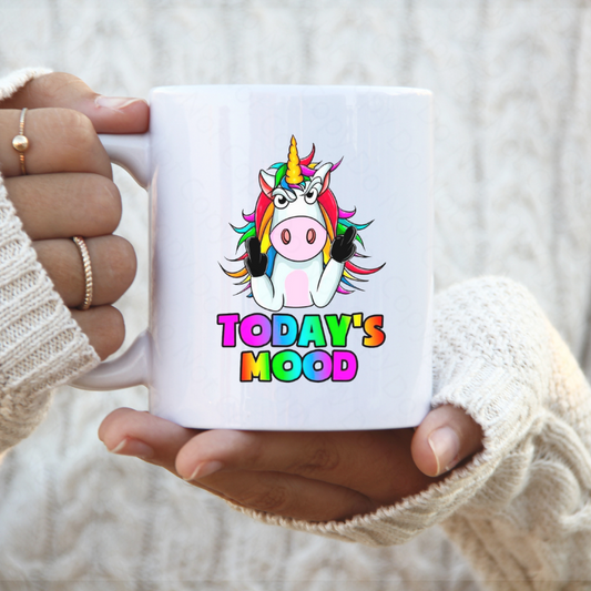 Today's Mood Funny Unicorn Coffee Mug