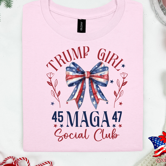 Trump Girl Social Club Croquette Bow Tee & Crewneck