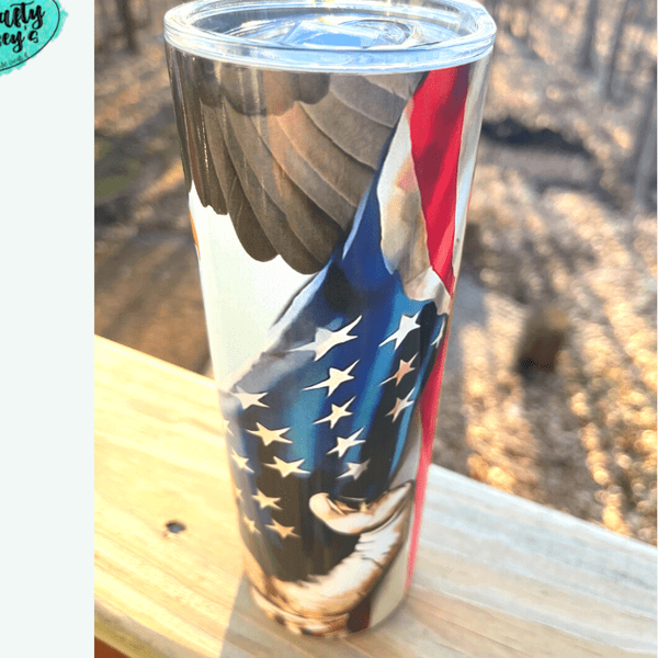 U.S. Flag American Eagle Drink Tumbler Crafty Casey's