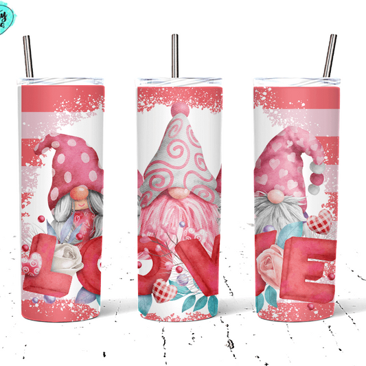 Valentine Love Gnome Drink Tumbler