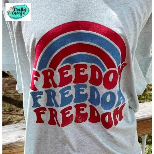 Vintage American-Freedom Freedom Freedom Rainbow- T-shirt