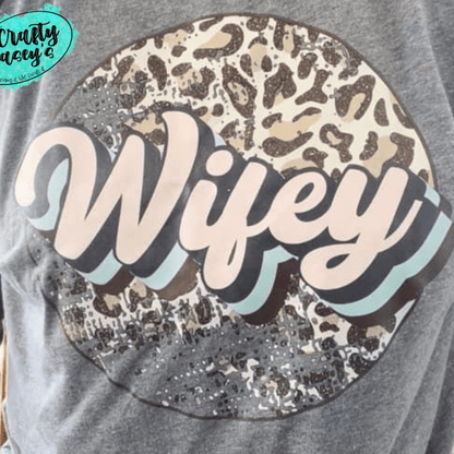 Wifey Retro Vintage Leopard Raglan