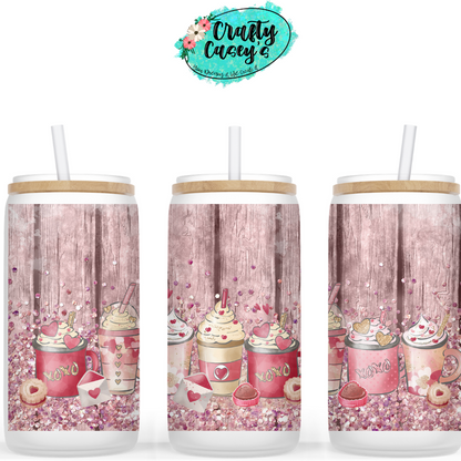 XOXO Cupcakes & Coffee Valentine Beer Can Glasses