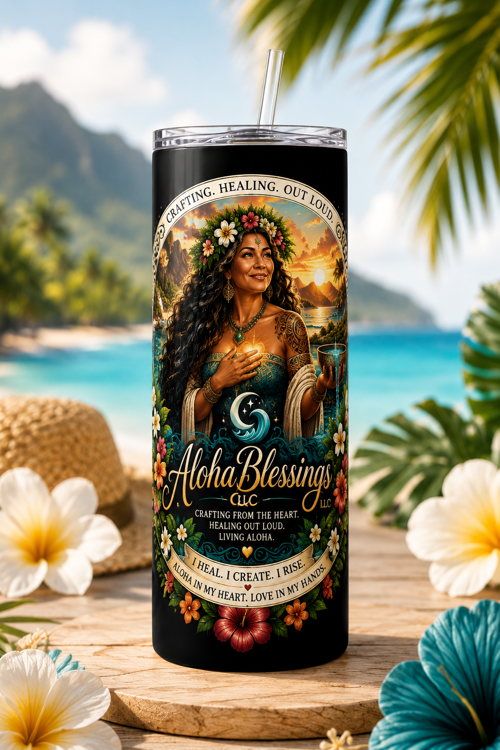 Aloha Blessings LLC – "Crafting. Healing. Out Loud." Skinny Tumbler