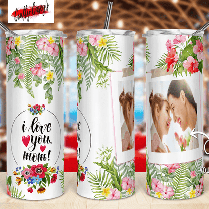 i-love-you-mom-floral-personalized tumbler